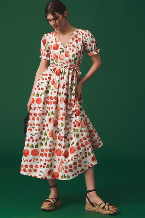 Lisa Says Gah Topanga Puff-Sleeve Midi Dress