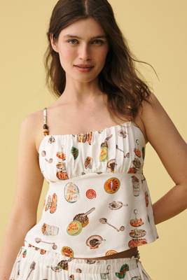Lisa Says Gah Cleo Linen-cotton Cami In White