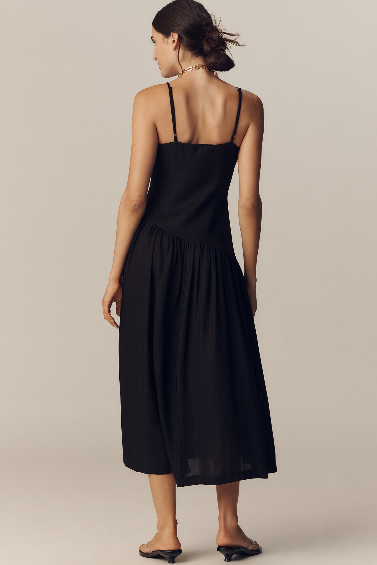 Lisa Says Gah Meg Sleeveless Drop-Waist Midi Dress