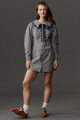 Lisa Says Gah Piper Gingham Mini Dress In Black