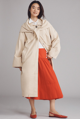 Lisa Says Gah Olson Trench Coat Jacket In Nude