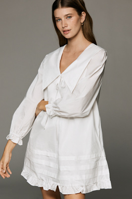 Leigh Long-Sleeve Mini Swing Dress