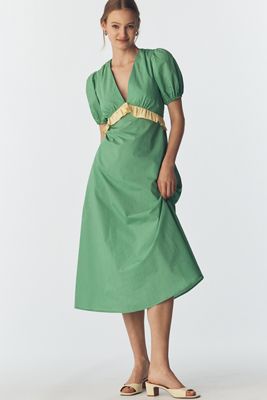 dark green dress with silver accessories Zelda Side Slit Velvet Sequin Gown