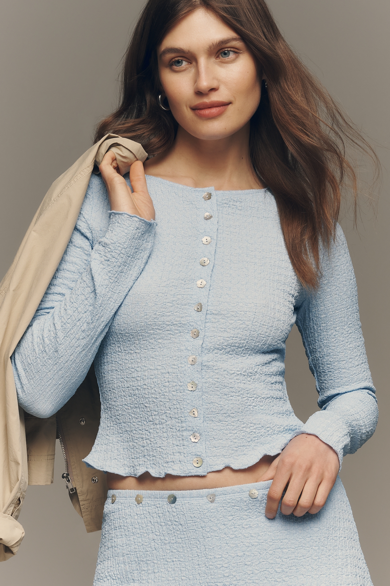 Lisa Says Gah Buttondown Long-Sleeve Top