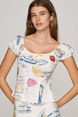 Lisa Says Gah Pat Top In White