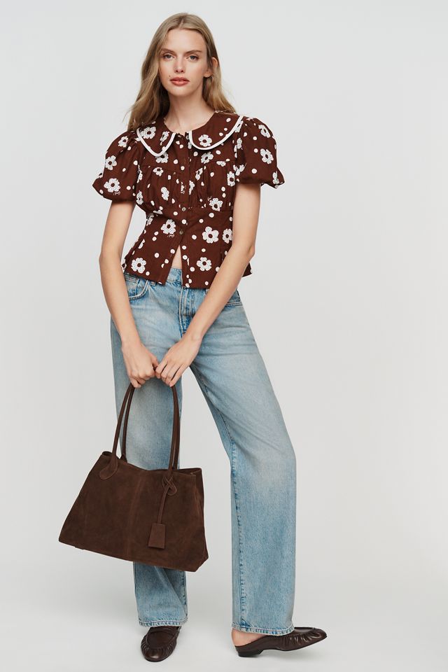 Lisa Says Gah Bonnie 100% Cotton Puff-Sleeve Blouse #1