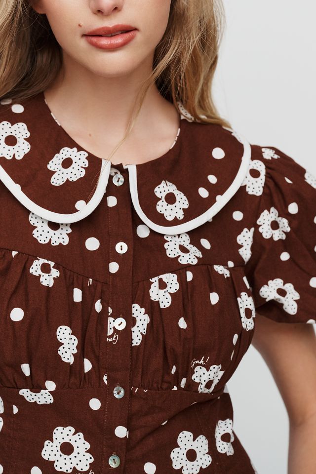 Lisa Says Gah Bonnie 100% Cotton Puff-Sleeve Blouse #2