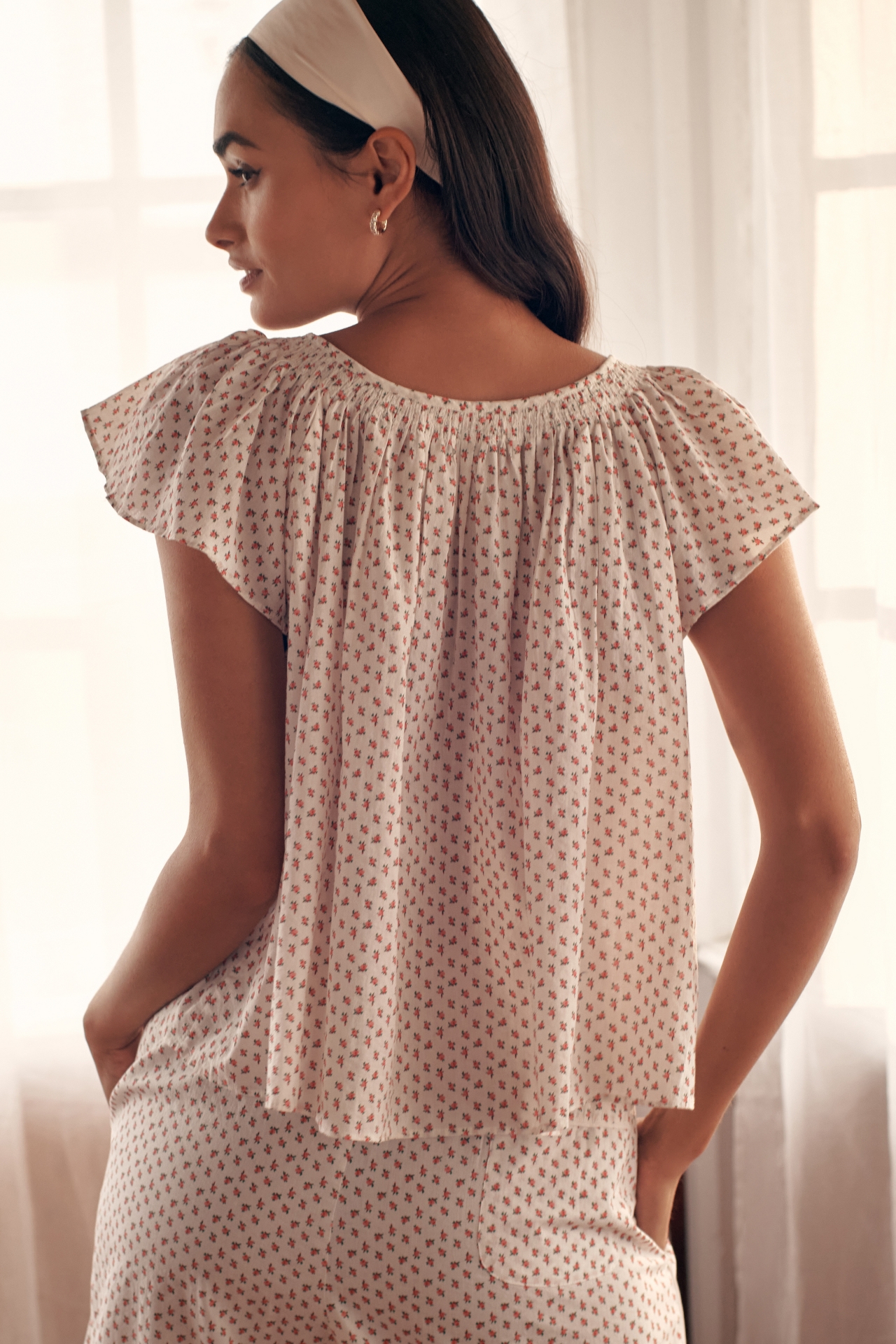 The GREAT. Flutter-Sleeve Pajama Top