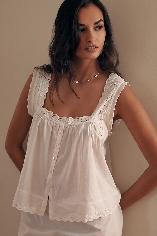 Shop The Great Eyelet Tank Top In White
