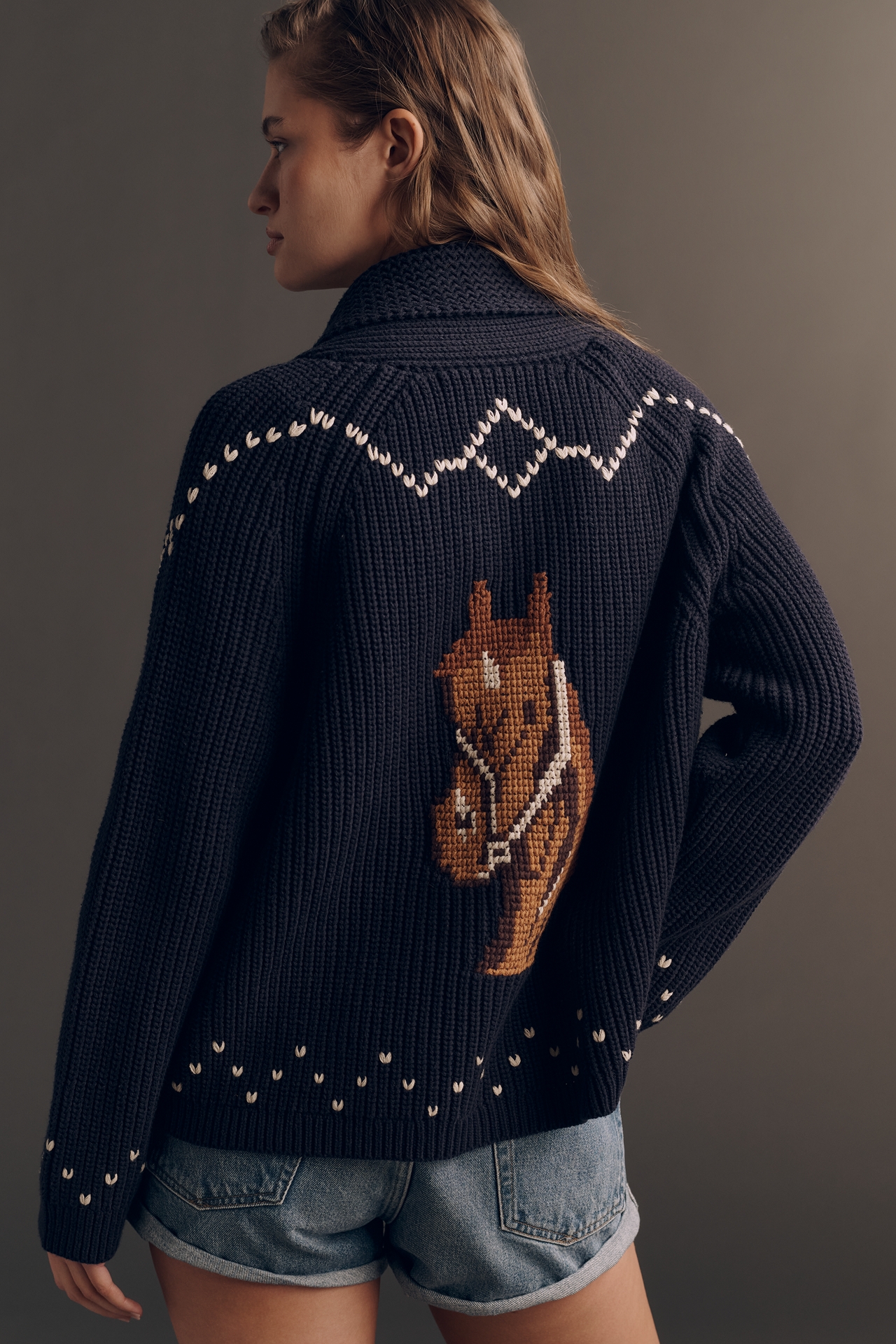 THE GREAT. Horse Lodge Cardigan Sweater