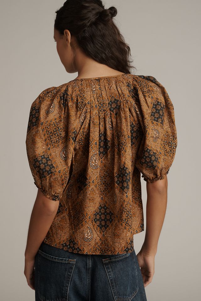 THE GREAT. Moorland Puff-Sleeve Top #1
