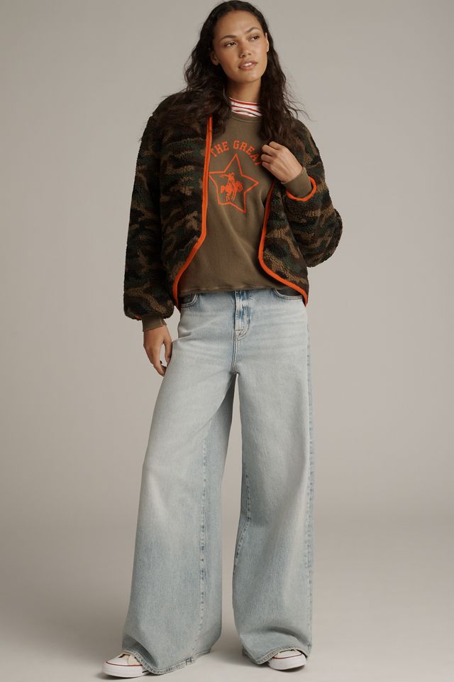 THE GREAT. Reversible Plush Bomber Jacket #3