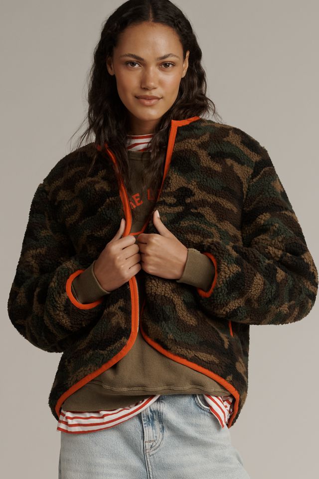 THE GREAT. Reversible Plush Bomber Jacket #1
