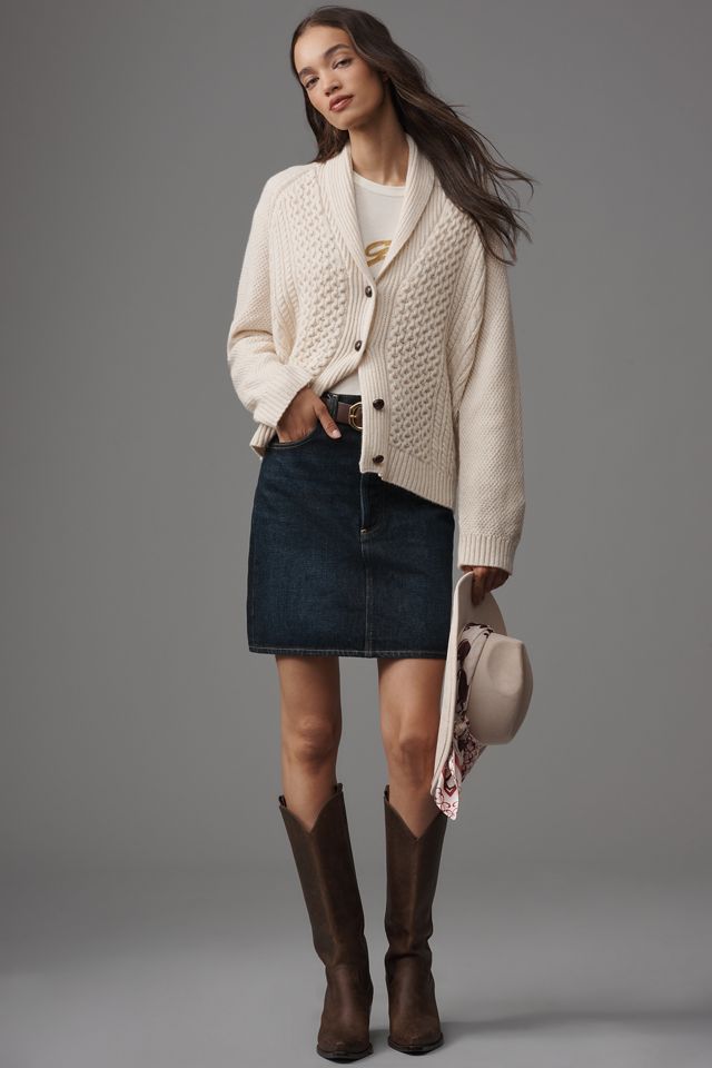 THE GREAT. Cashmere Cable Lodge Cardigan Sweater #1