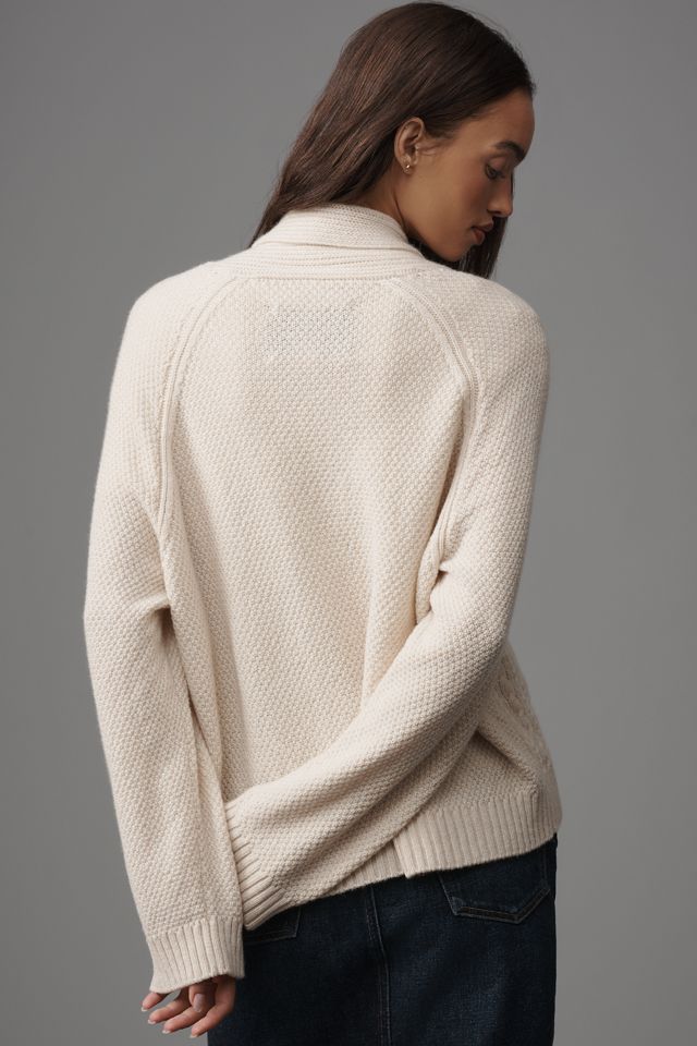 THE GREAT. Cashmere Cable Lodge Cardigan Sweater #3