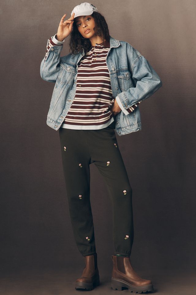 THE GREAT. The Stadium Embroidered Sweatpants #1