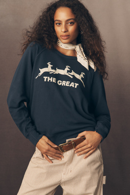 The Great Reindeer Graphic Sweatshirt In Blue