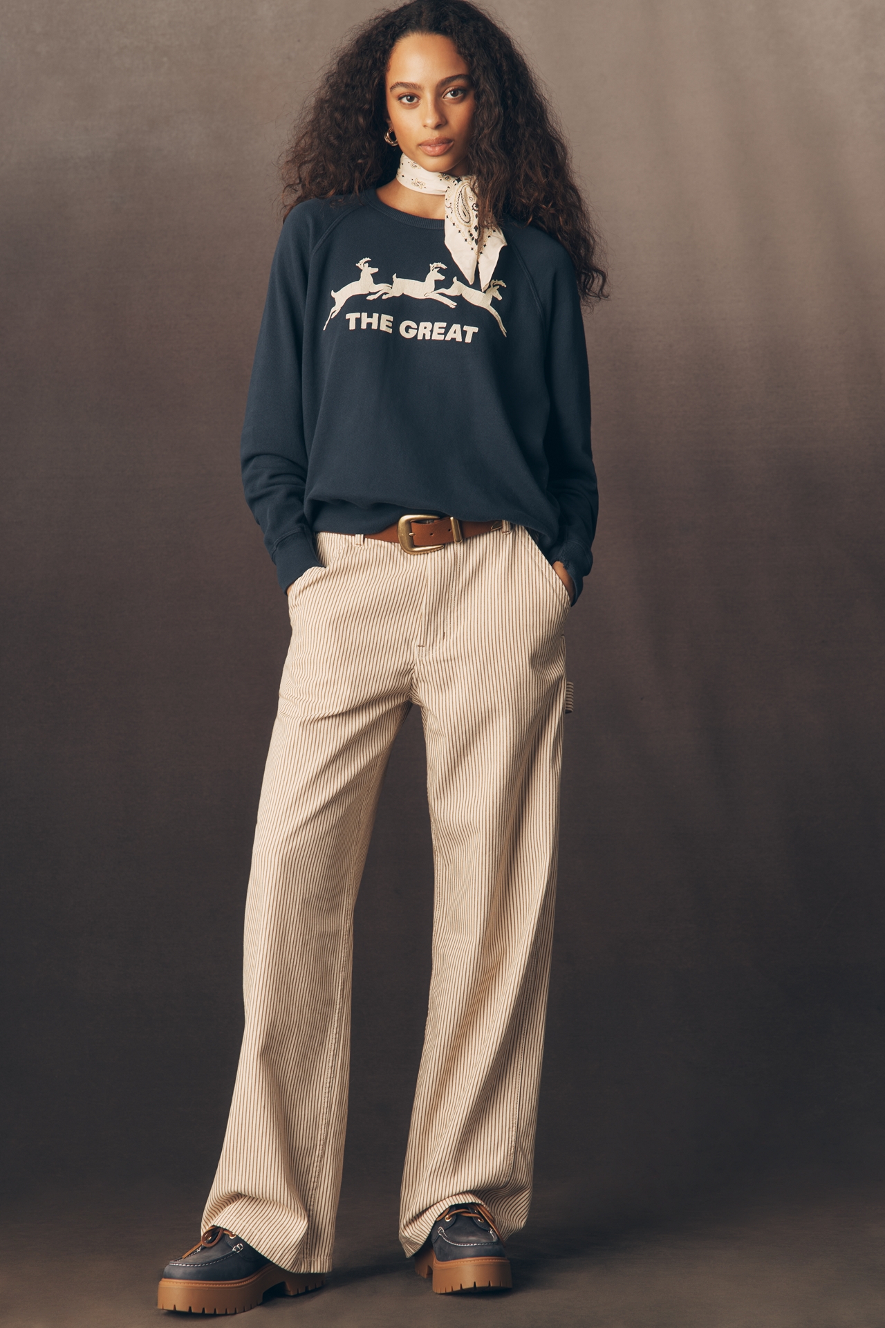 THE GREAT. Reindeer Graphic Sweatshirt