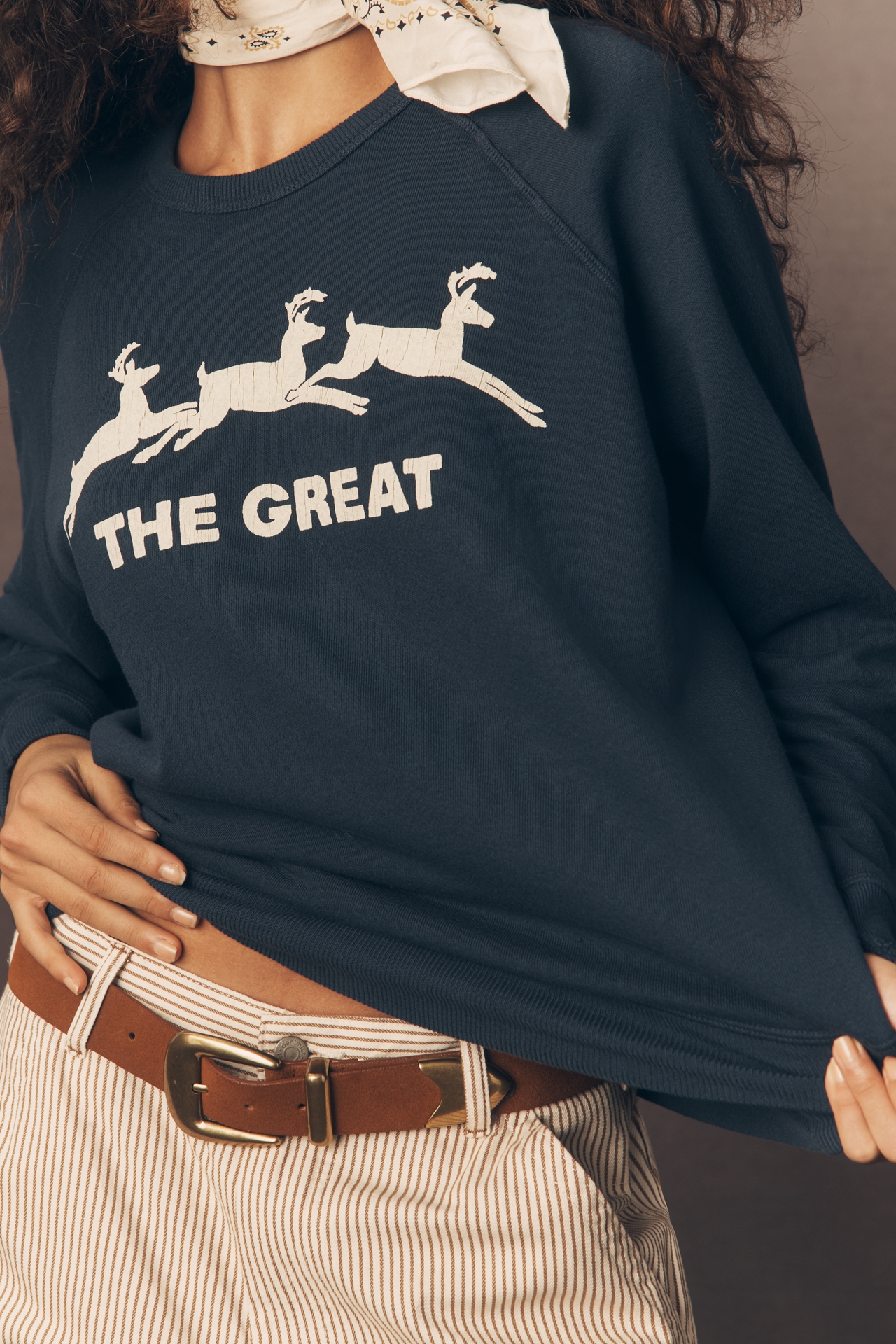 THE GREAT. Reindeer Graphic Sweatshirt