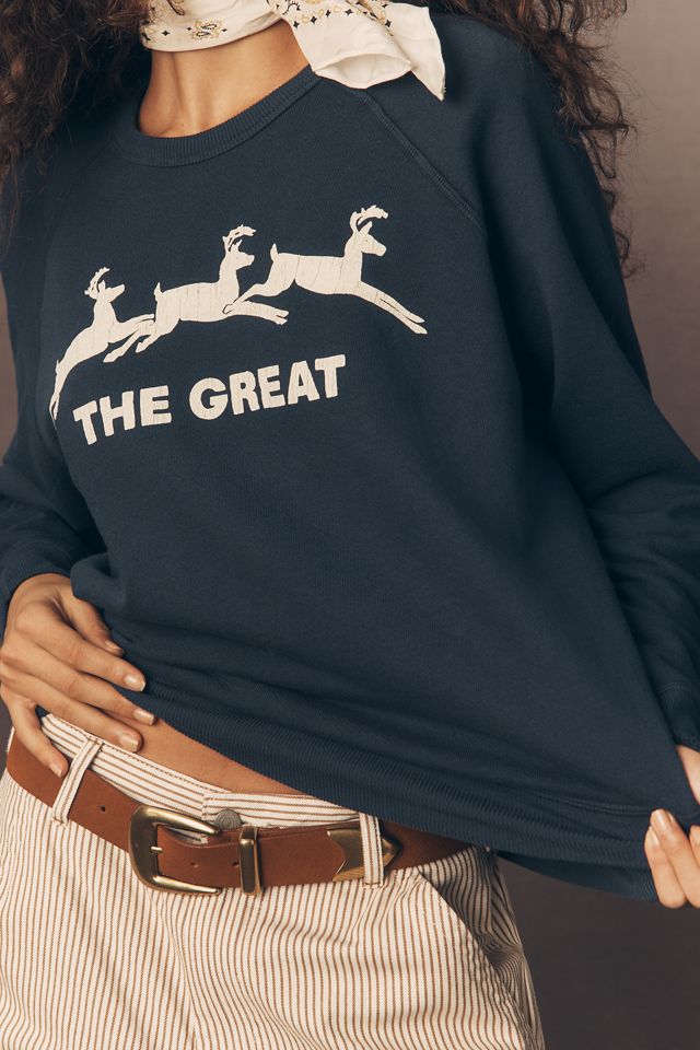 THE GREAT. Reindeer Graphic Sweatshirt #3