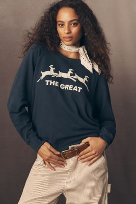THE GREAT. Reindeer Graphic Sweatshirt