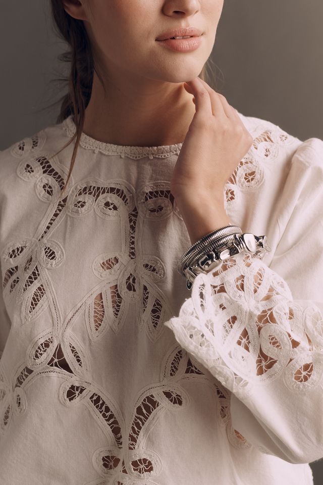 THE GREAT. Picnic Lace Long-Sleeve Top | Anthropologie