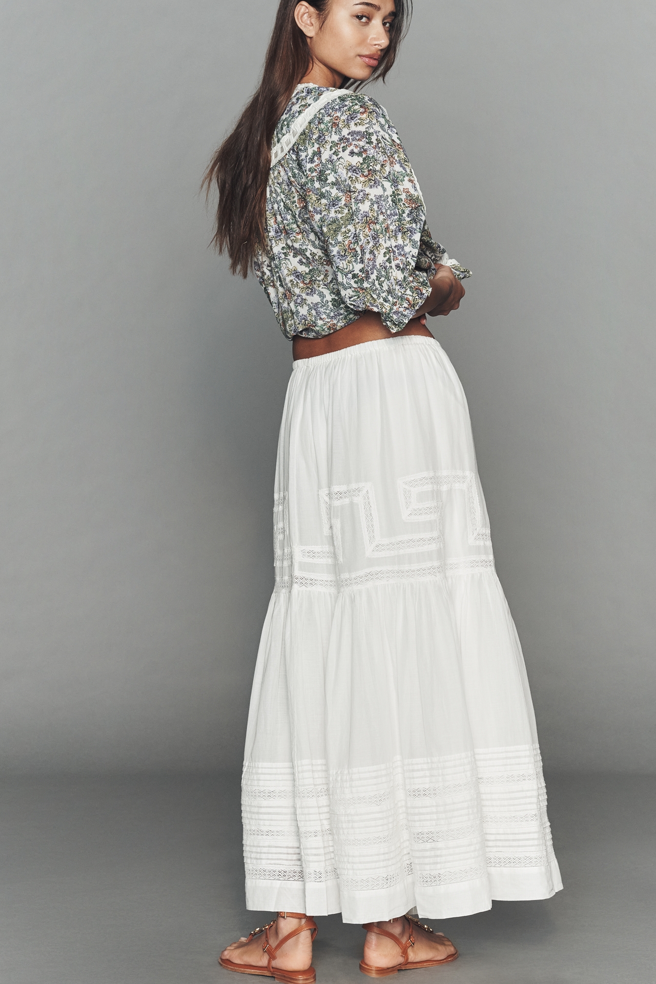 The GREAT. Victorian Cotton Maxi Skirt
