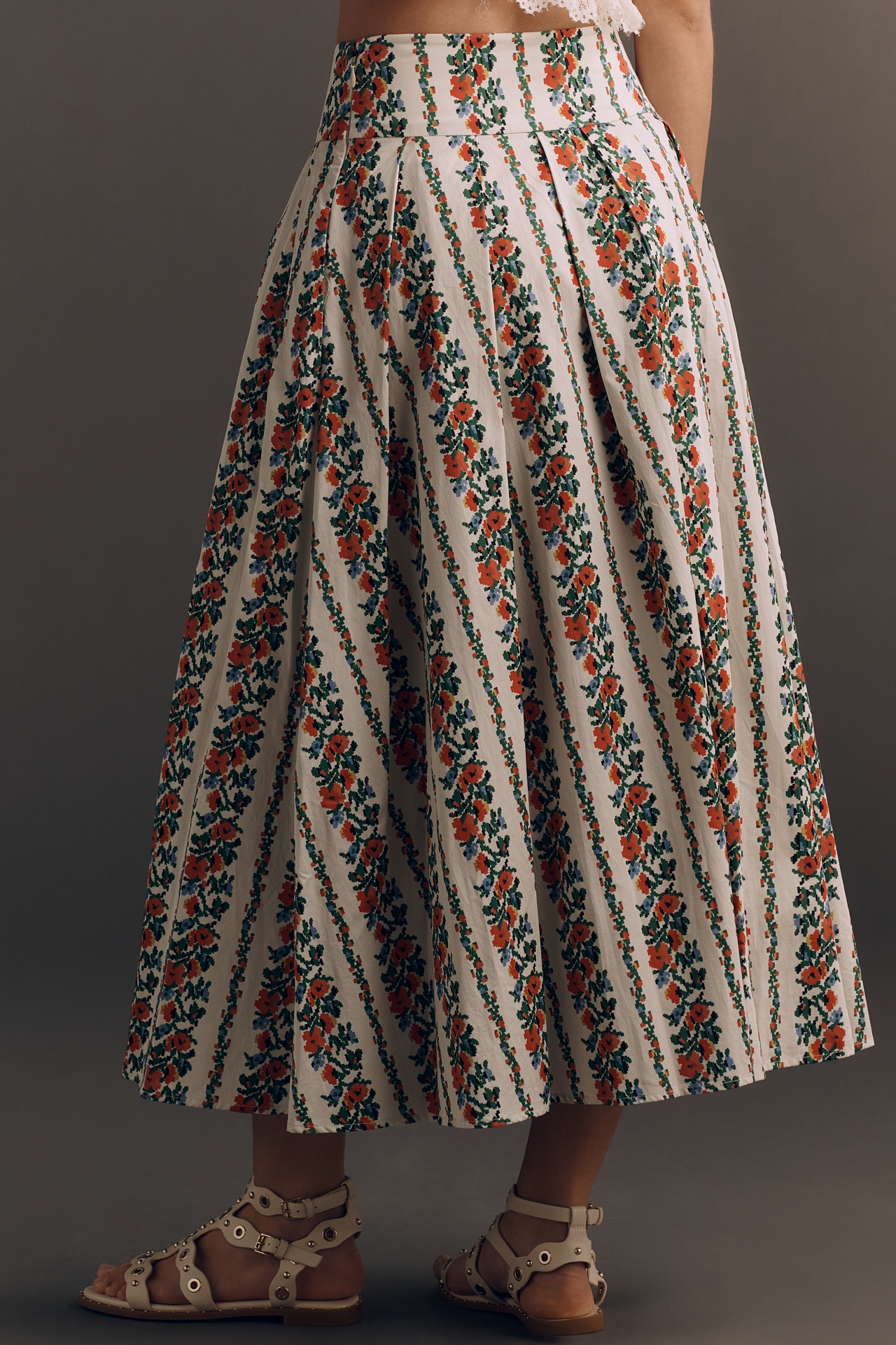 THE GREAT. Cotton Regency Midi Skirt