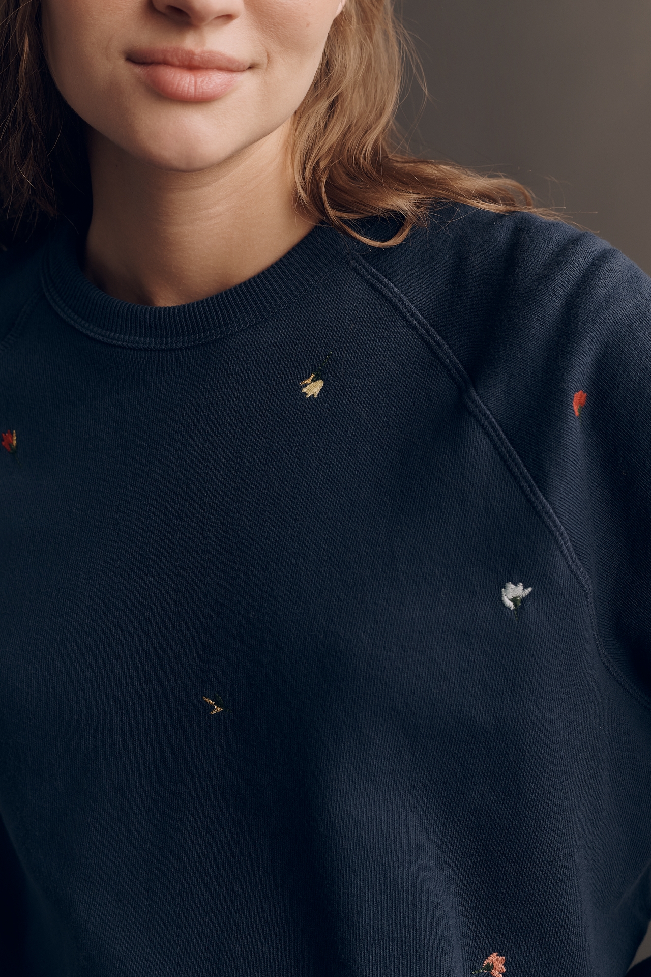 THE GREAT. College Embellished Crew-Neck Long-Sleeve Pullover