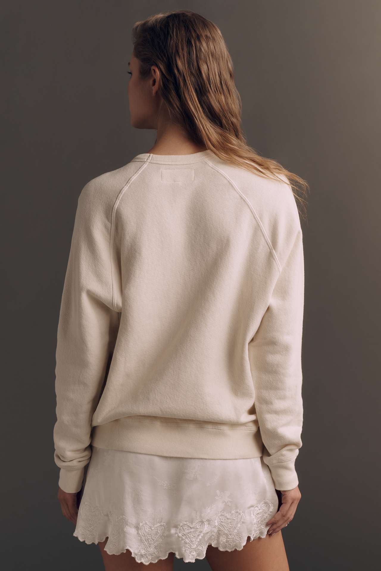 THE GREAT. College Crew-Neck Long-Sleeve Pullover