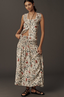 Canary Silk Maxi Skirt