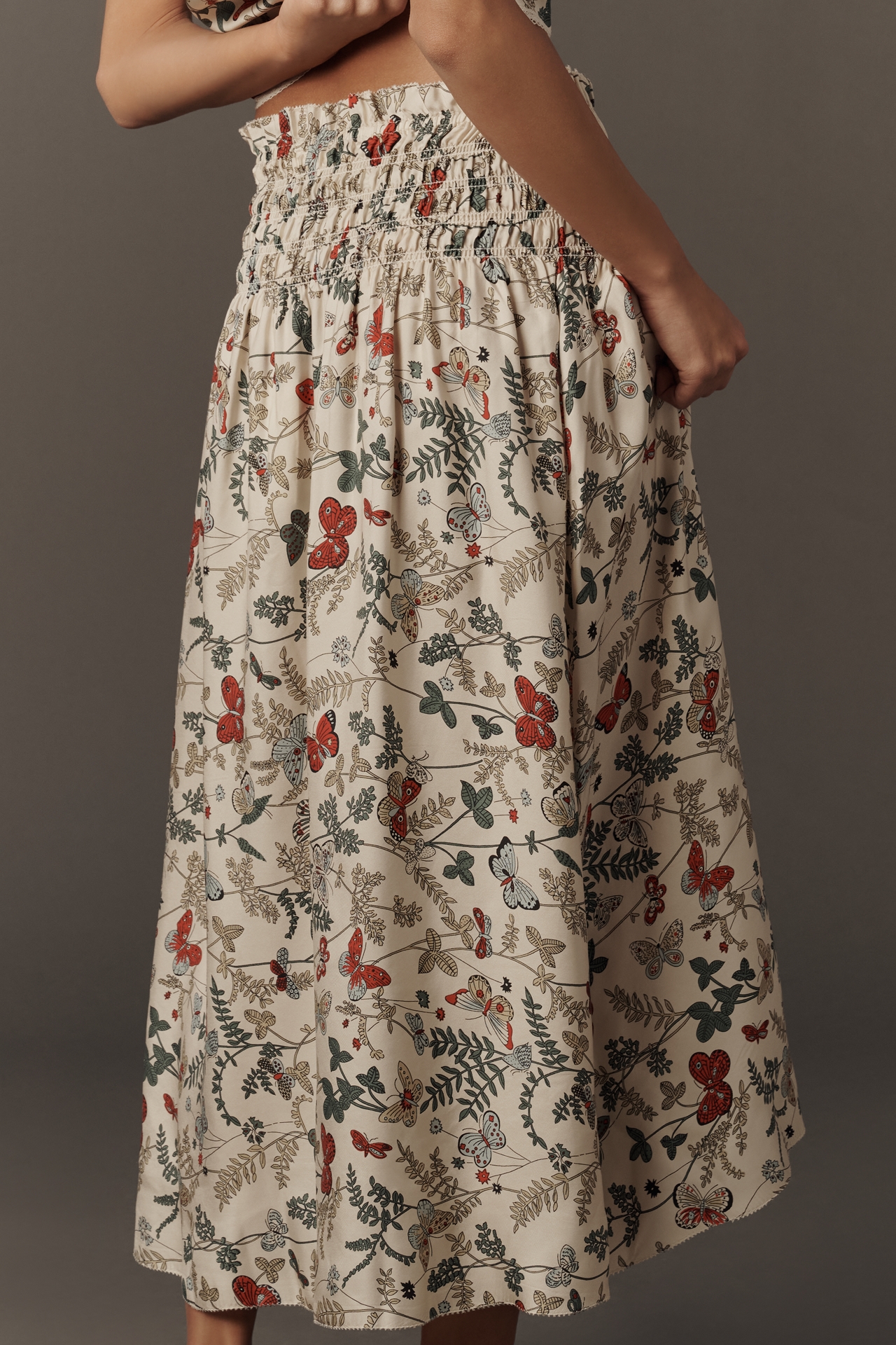 THE GREAT. Canary Silk Maxi Skirt