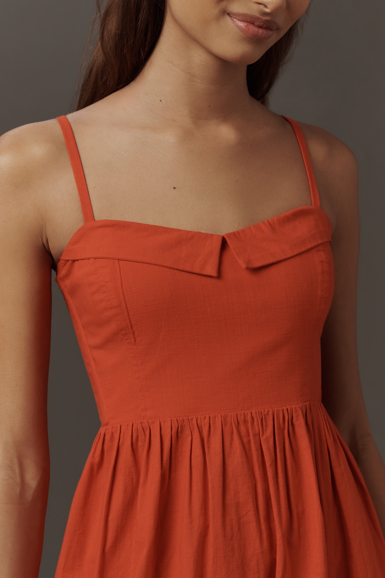 THE GREAT. Verse Sleeveless A-Line Midi Dress