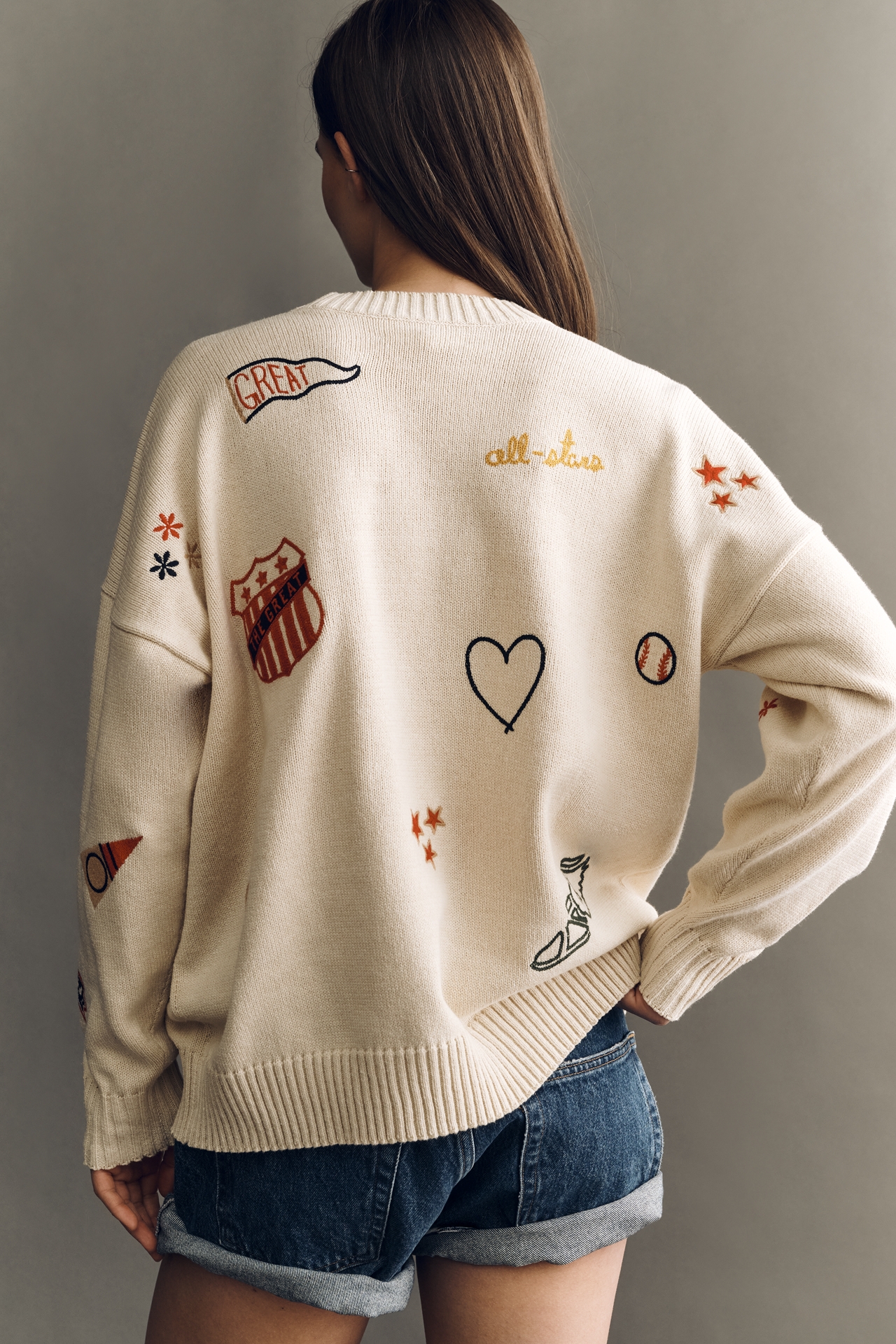 THE GREAT. Embroidered Sweater