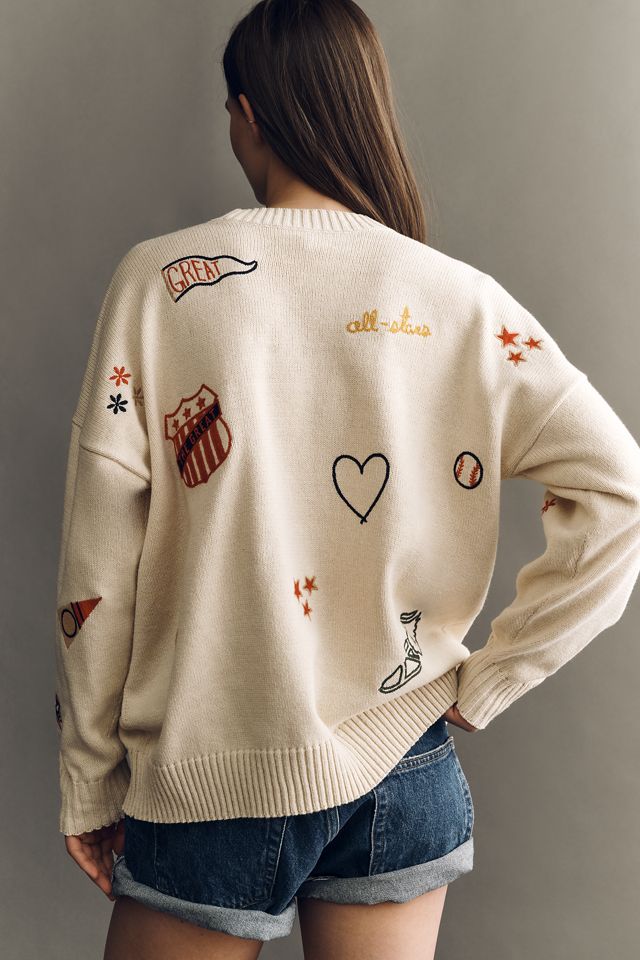 THE GREAT. Embroidered Sweater | Anthropologie