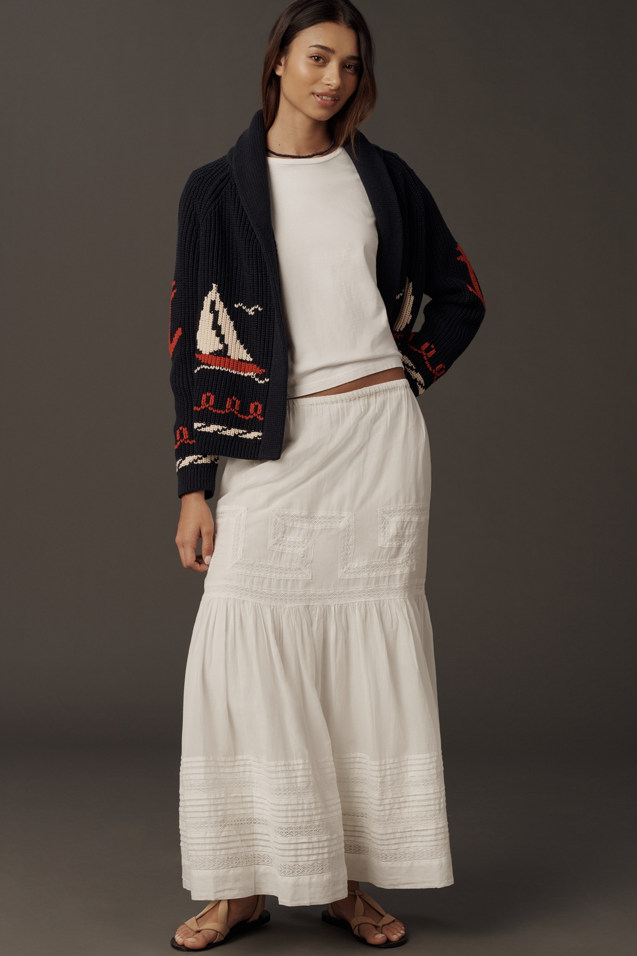 THE GREAT. Sailboat Cardigan