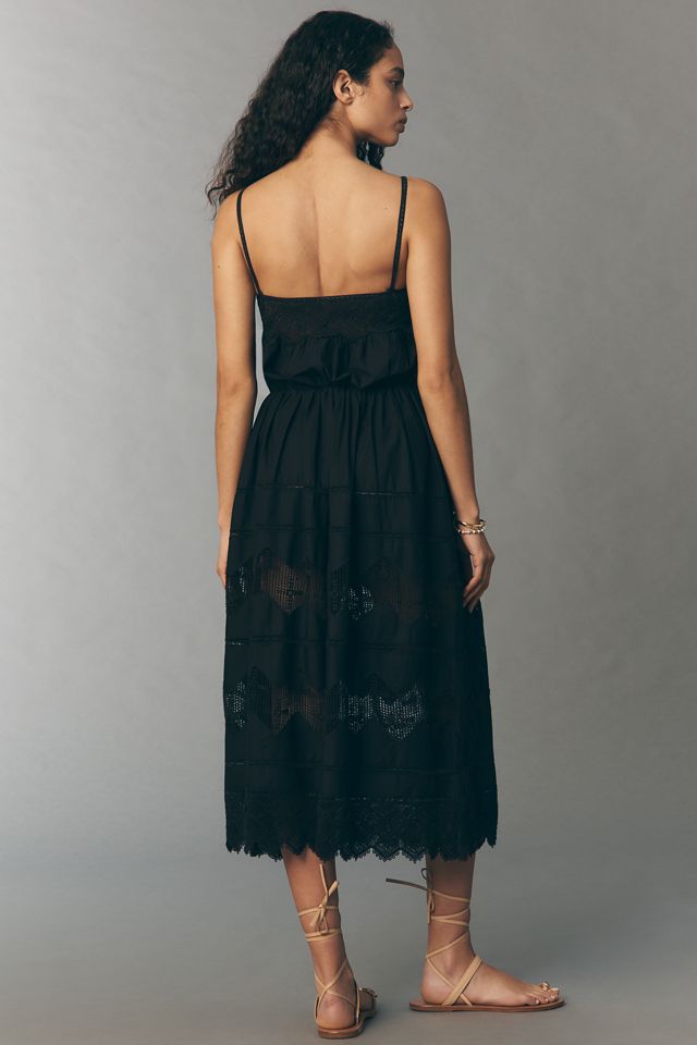 THE GREAT. The Rosette Lace-Trim Midi Dress #2