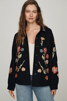 THE GREAT. Cotton Embroidered Buttondown Shirt