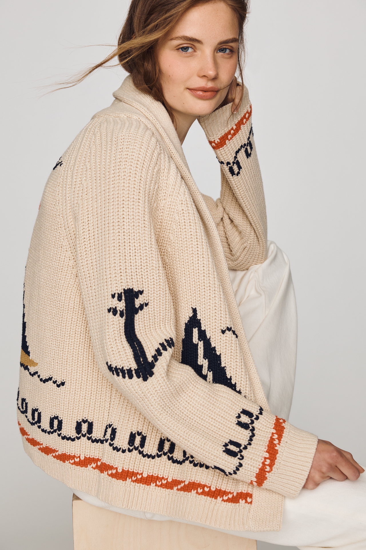 The GREAT. Sailboat Cardigan Sweater