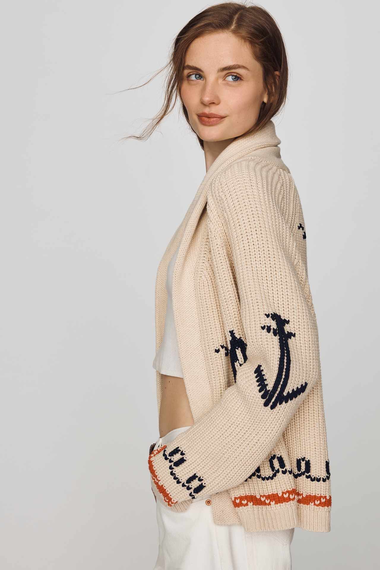 The GREAT. Sailboat Cardigan Sweater
