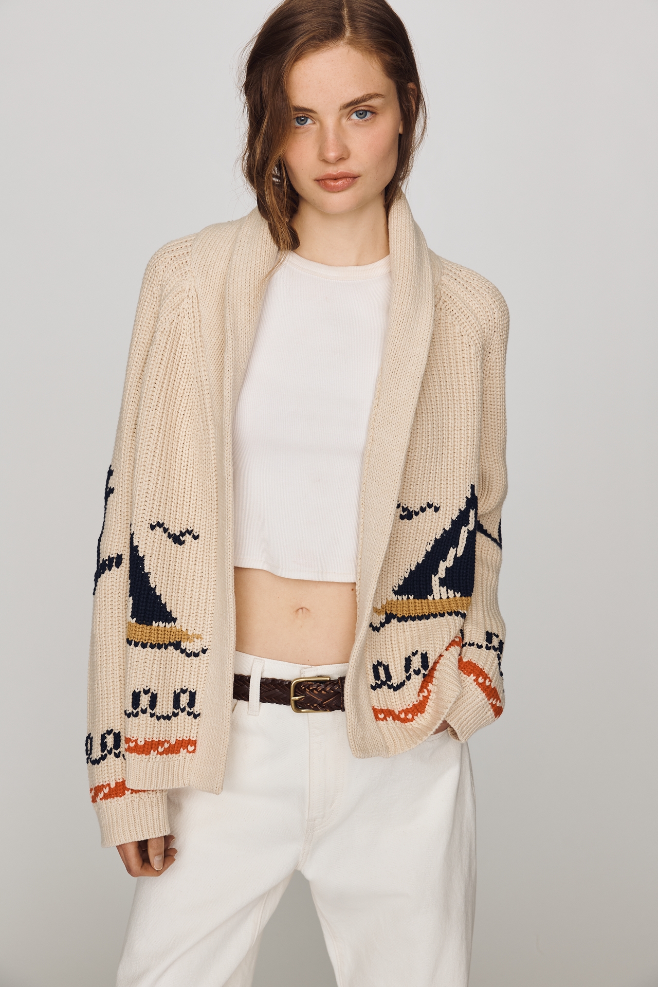 The GREAT. Sailboat Cardigan Sweater