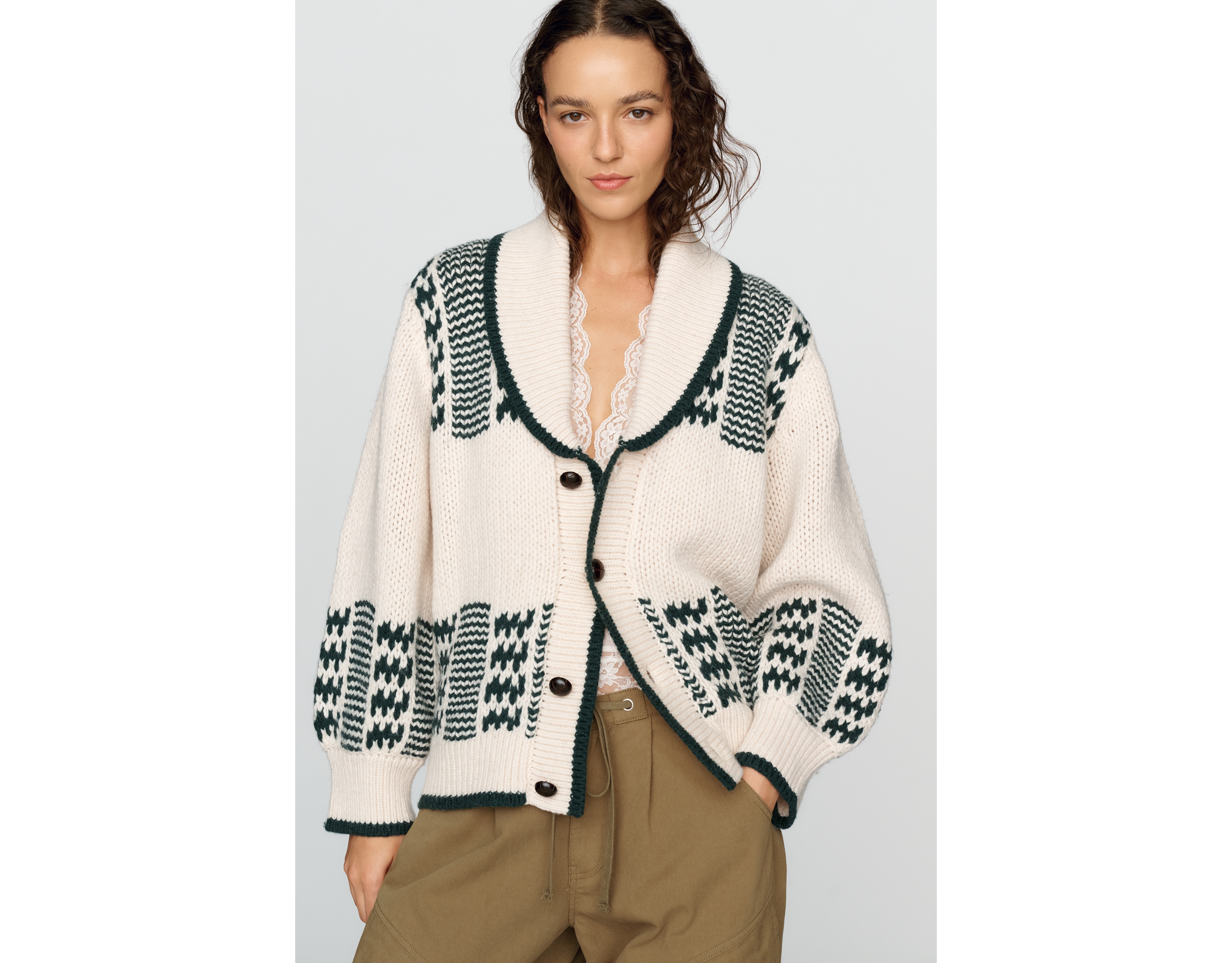 The GREAT. Chalet Wool Blend Cardigan