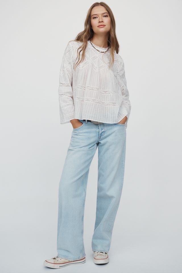 THE GREAT. 100% Cotton Lattice Lace Top #4