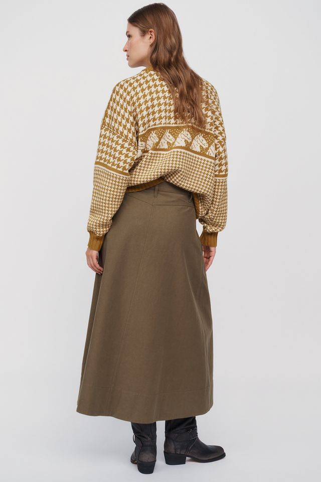 THE GREAT. Field 100% Cotton Midi Skirt #3
