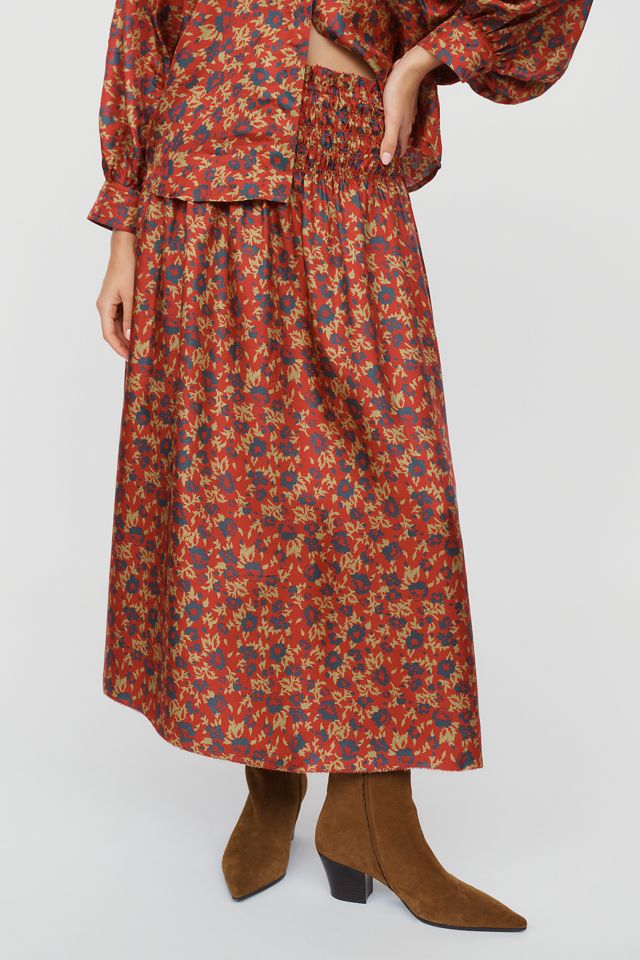 THE GREAT. Canary 100% Silk Midi Skirt #1
