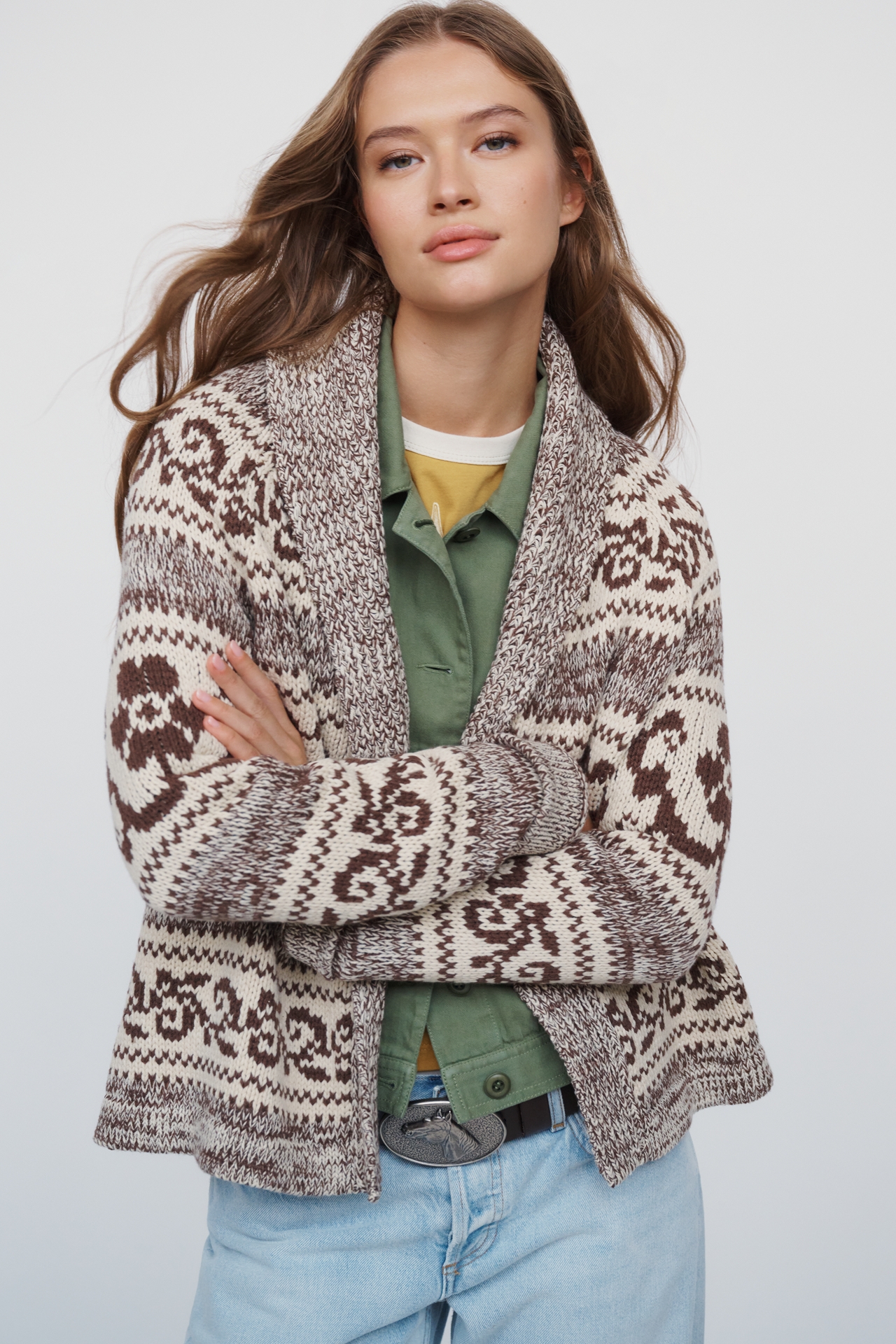 THE GREAT. Nordic Flower Lodge Cardigan