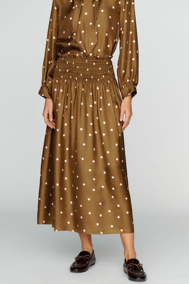 THE GREAT. Canary 100% Silk Midi Skirt #1