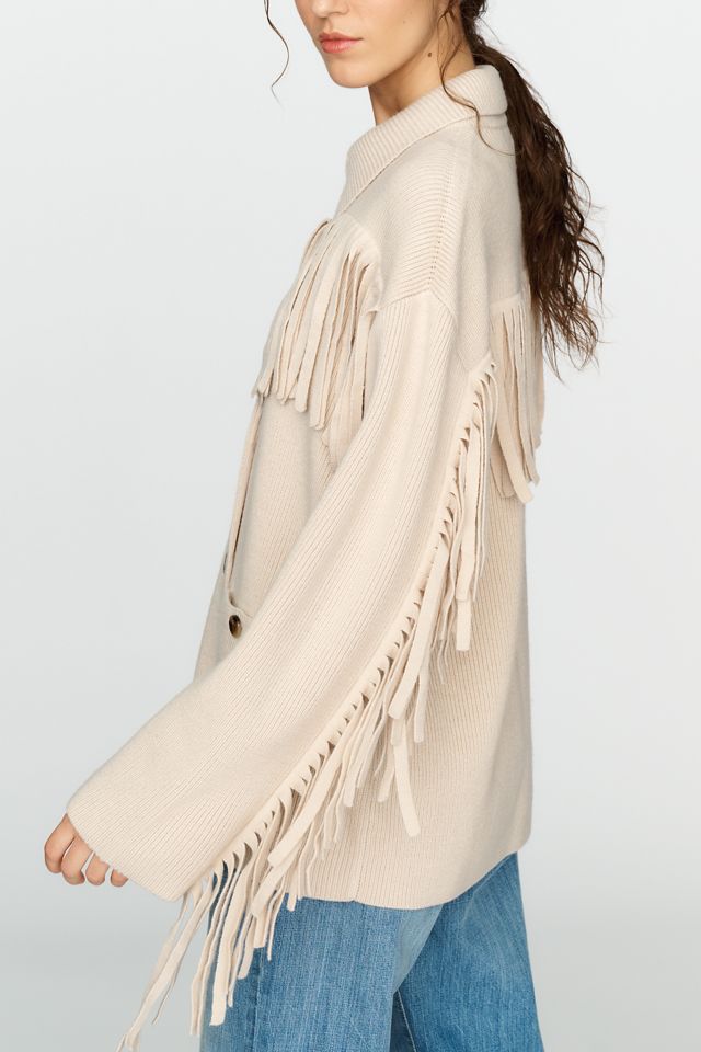 THE GREAT. Wool Blend Western Fringe Sweater #1