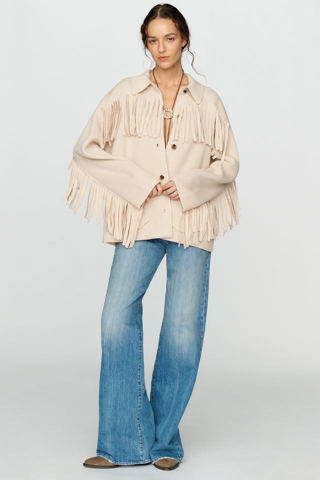 THE GREAT. Wool Blend Western Fringe Sweater #3
