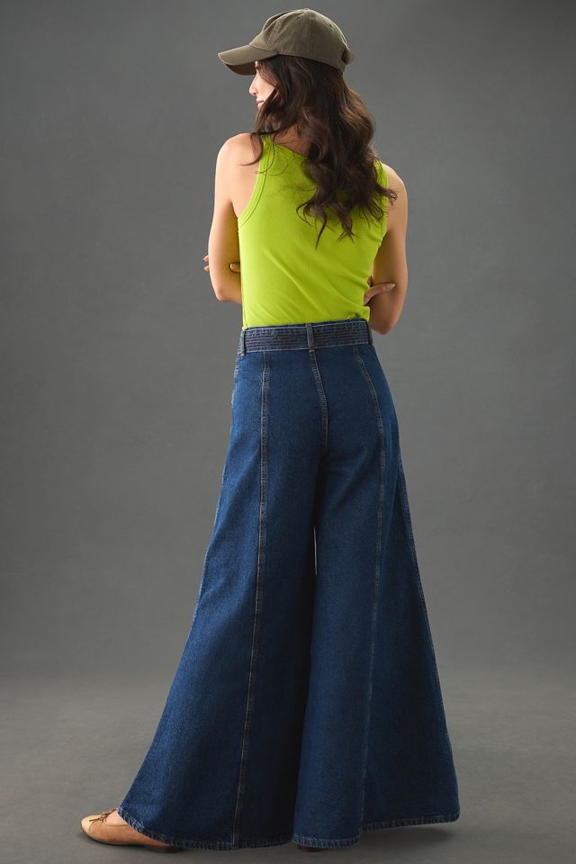 Belted Wide Leg Palazzo Jeans